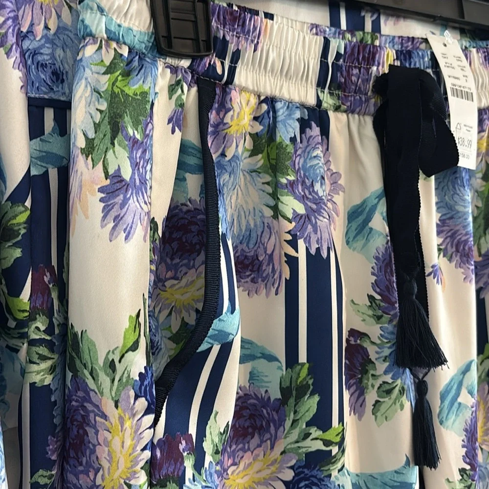 J. Crew‎ Floral Button Down Pajama Set Retail $158 - Blue, Green & Purple